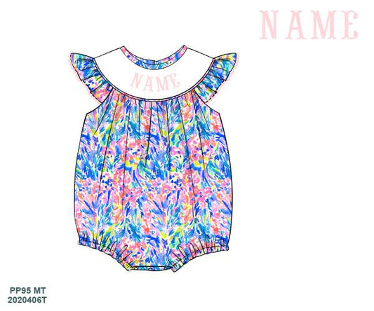 Name Monogram Lily Inspired Bubble