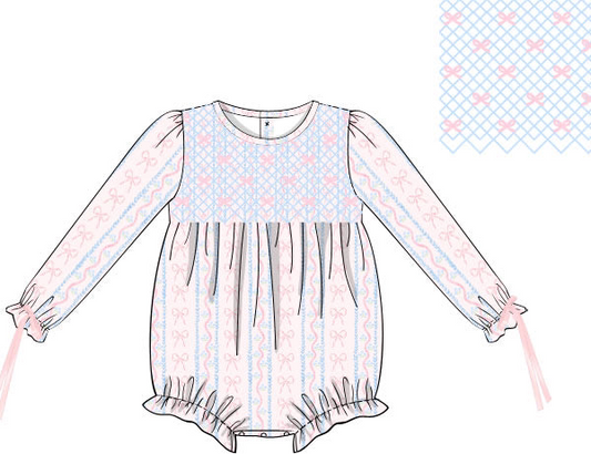 PO9: Geometric Bow Handsmocked Bubble
